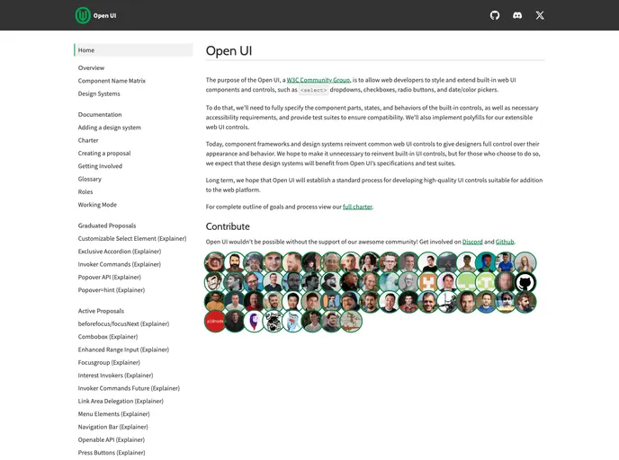 screenshot of Open UI