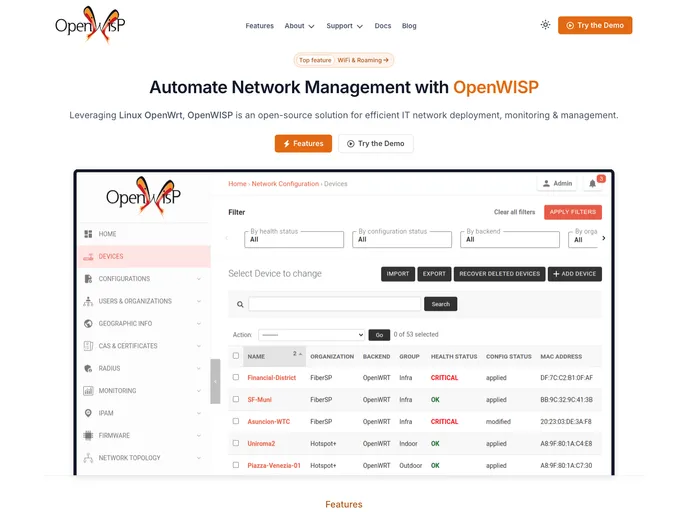 screenshot of Django Netjsonconfig