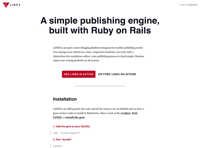 screenshot of Lines Engine