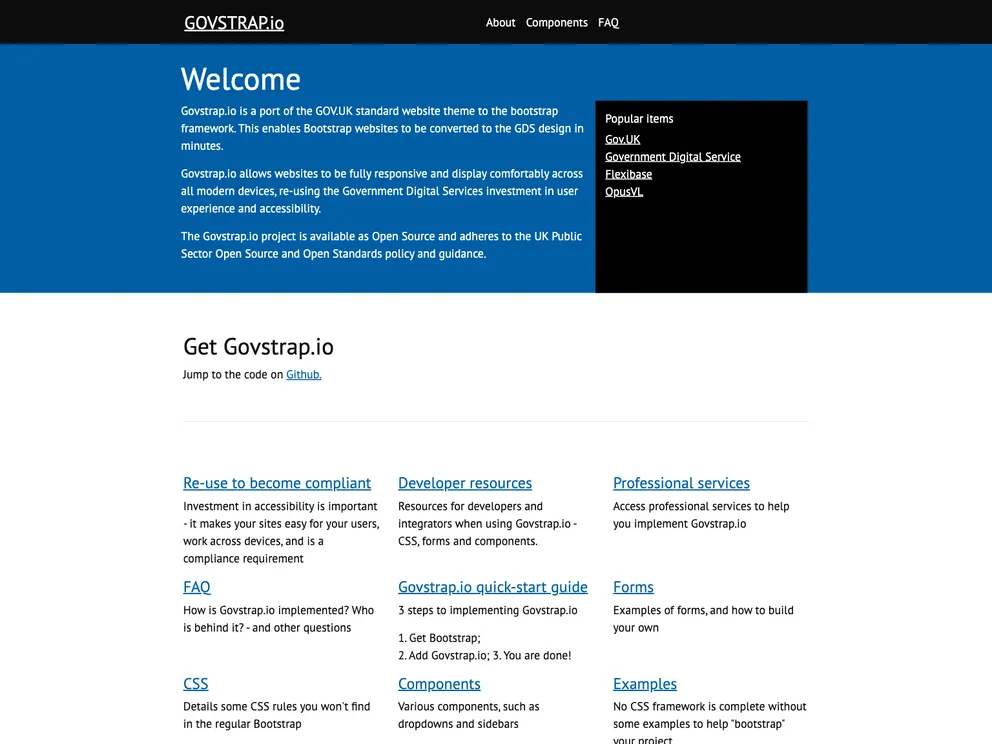 screenshot of Govstrap.io