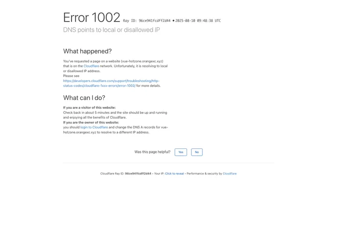 screenshot of Vue Hotzone