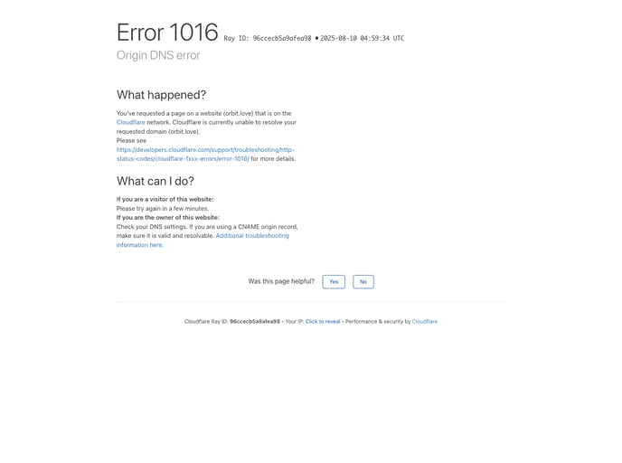 screenshot of Orbit Web