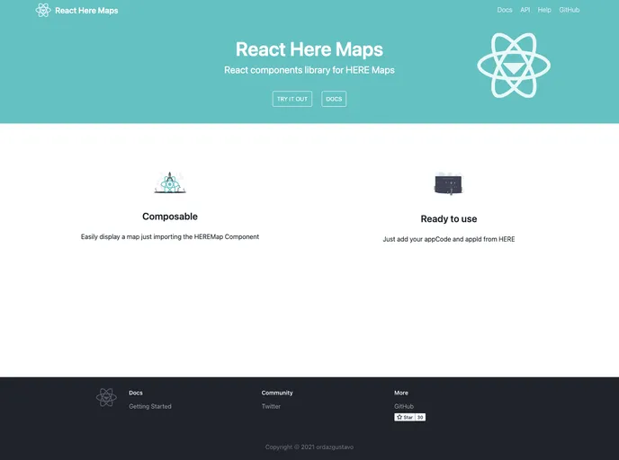 screenshot of Here Maps React