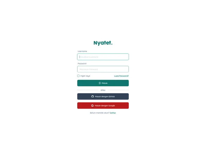 screenshot of Nyatet App