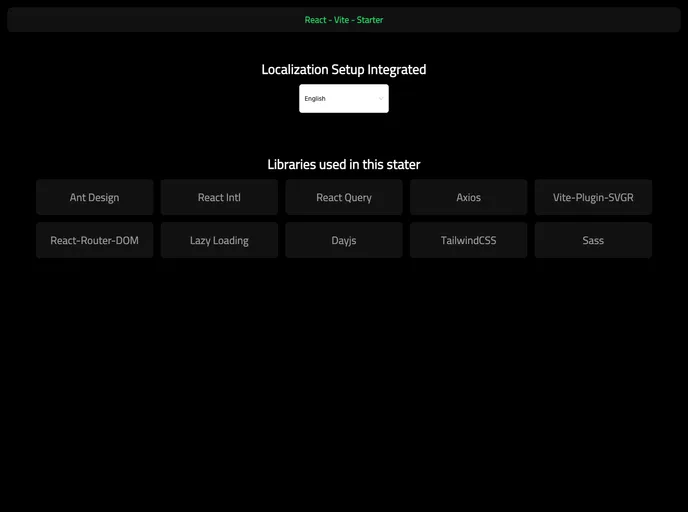 React Vite Starter screenshot