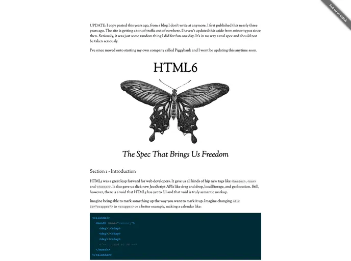 screenshot of HTML6