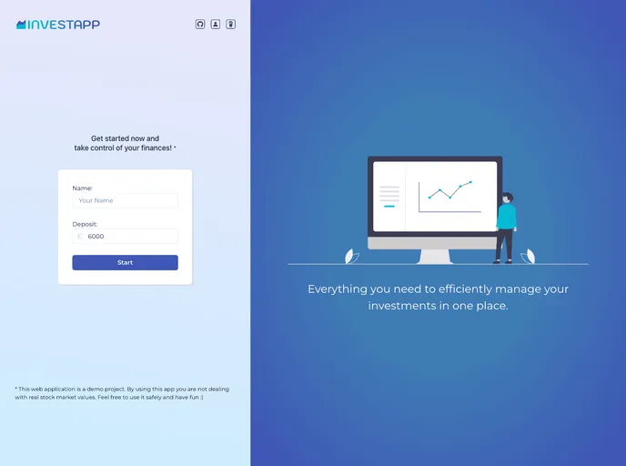 screenshot of Investment Dashboard Client