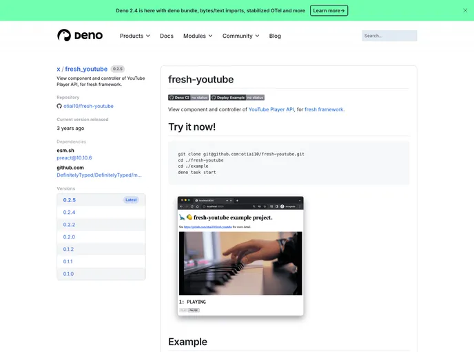 screenshot of Fresh Youtube