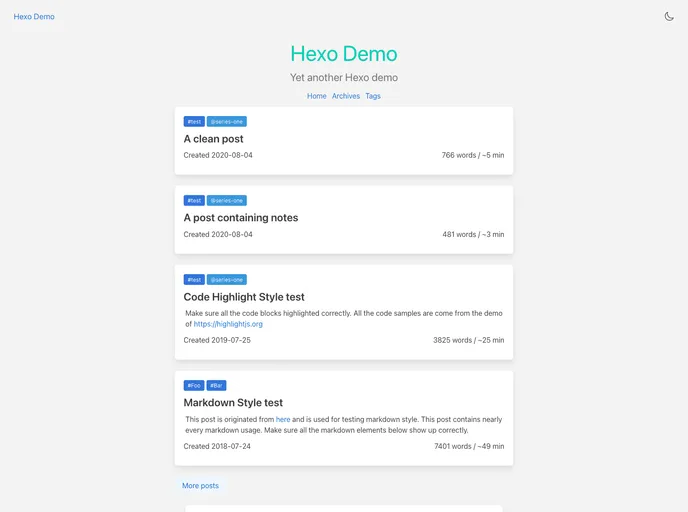 screenshot of Hexo Theme Saas