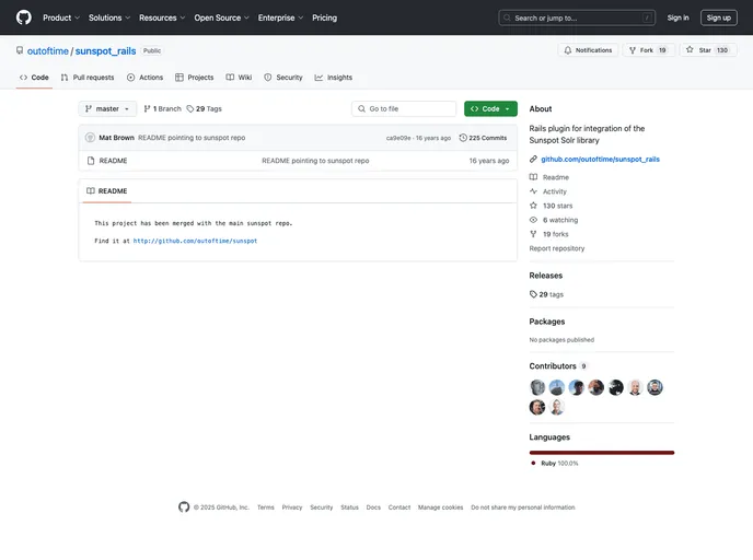screenshot of Sunspot_rails