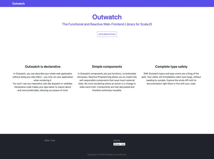 screenshot of Purescript Outwatch
