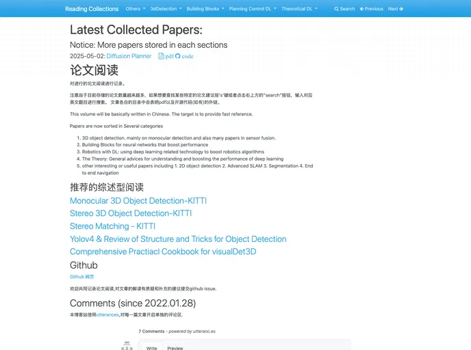 screenshot of Papers_reading_sharing.github.io