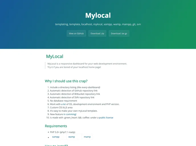 screenshot of MyLocal