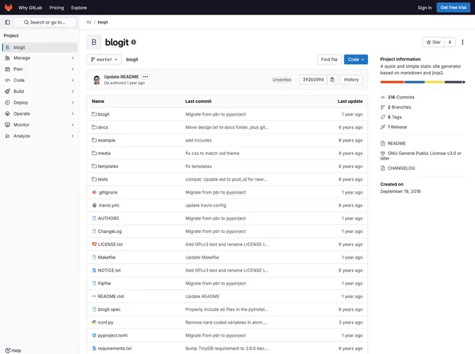 screenshot of Blogit