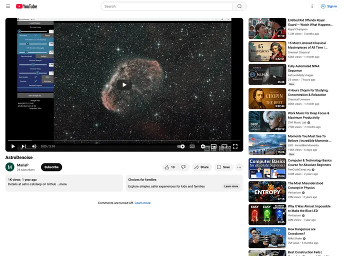 screenshot of Astro Csbdeep