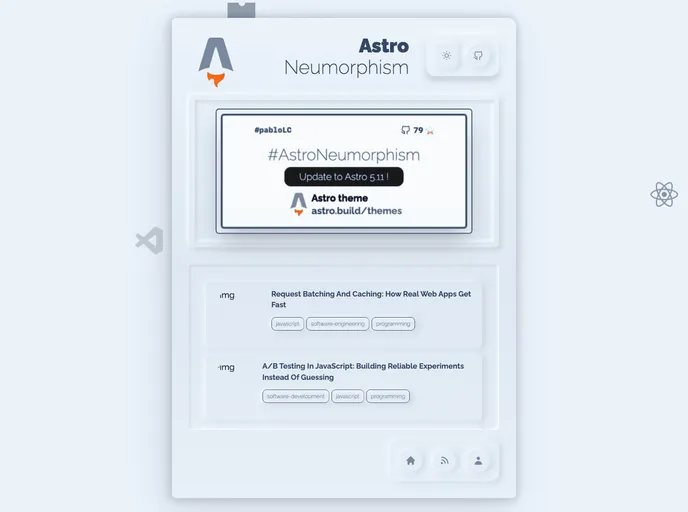 Astro Neumorphism screenshot