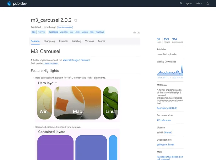 screenshot of M3_carousel