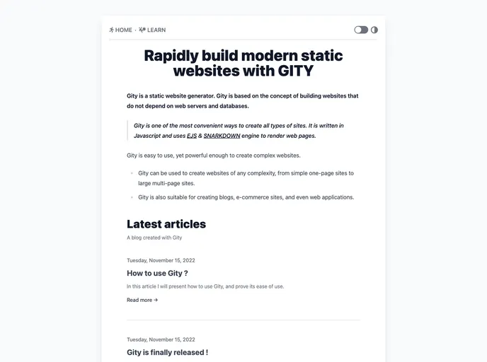 screenshot of Gity