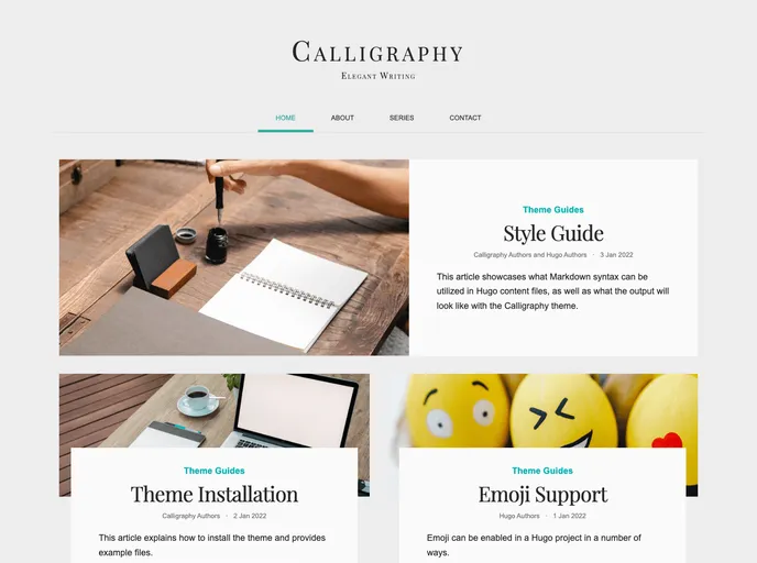 screenshot of Calligraphy