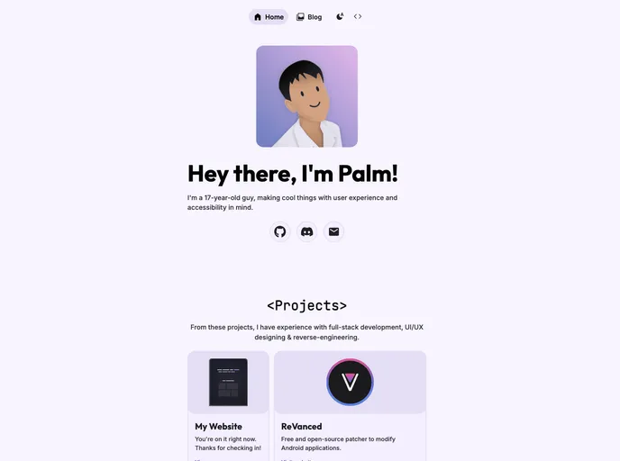 screenshot of Website