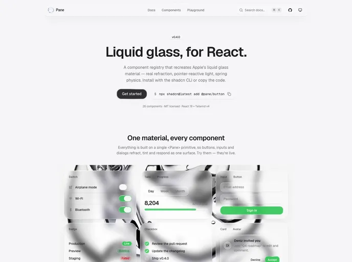 Pane screenshot