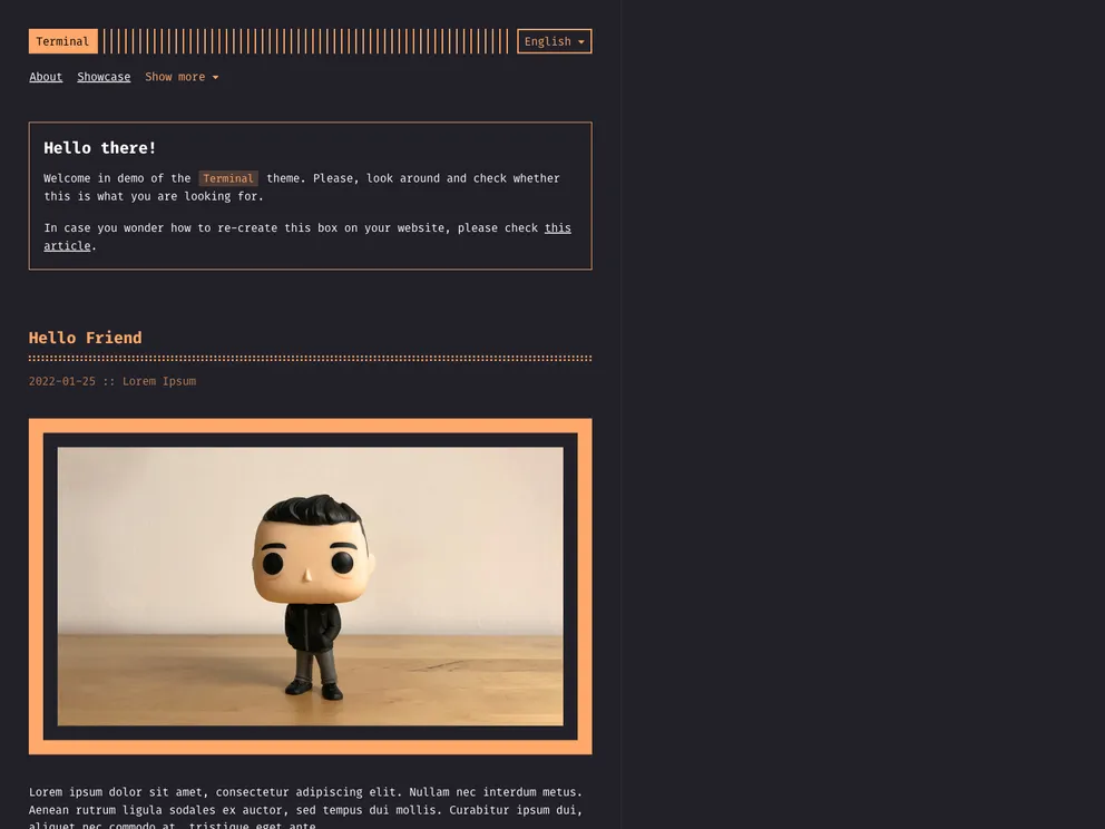 Hugo Theme Terminal screenshot