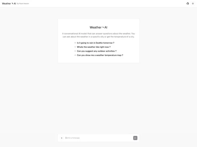 screenshot of Weather AI