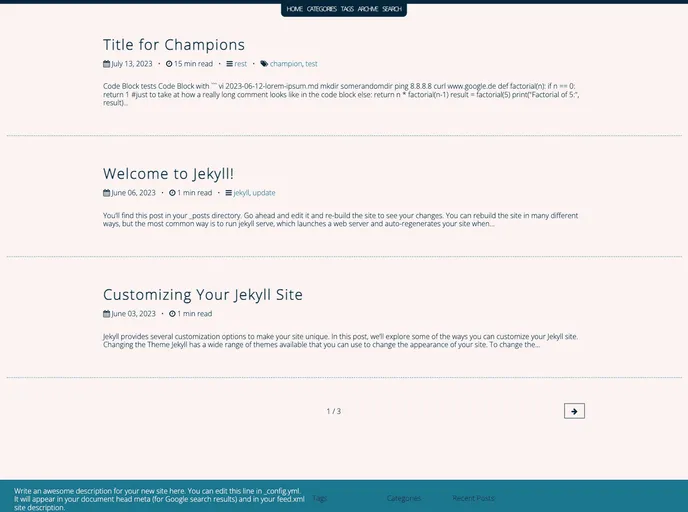 Jekyll Theme Horizon Flow screenshot