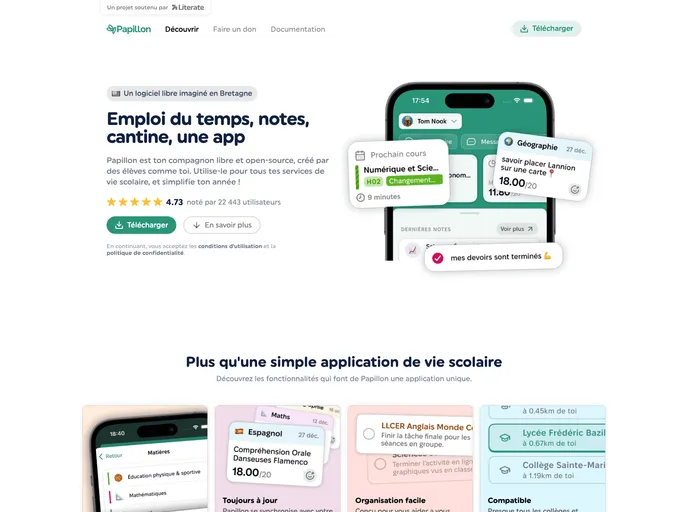 screenshot of Papillon.bzh