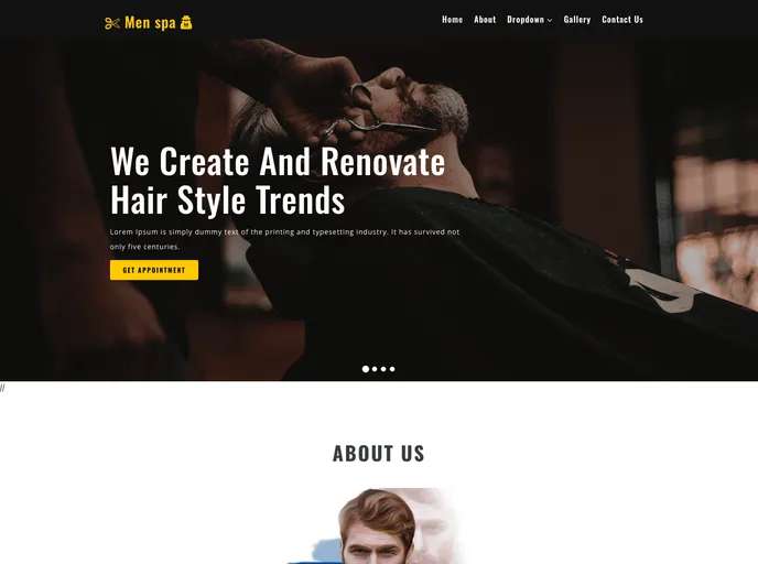 Hair Salon Website Design Using React.js screenshot