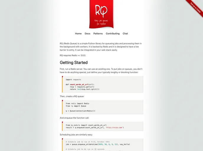 screenshot of Rq Dashboard