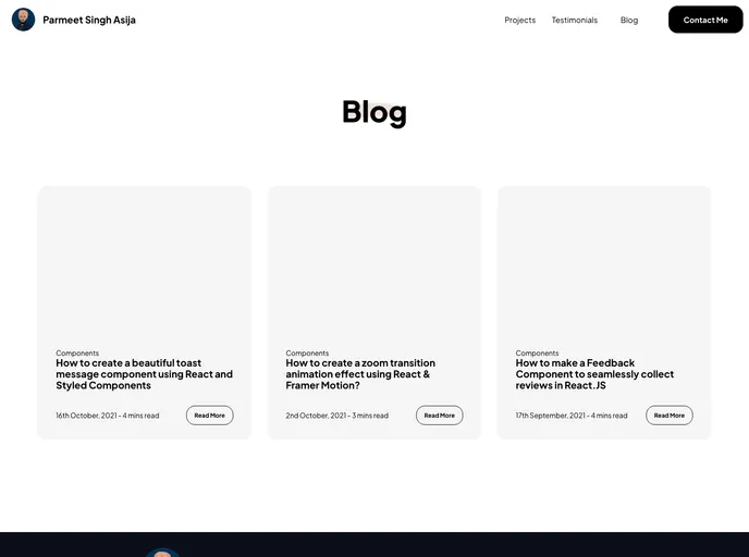screenshot of React Components