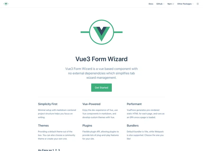 Vue3 Form Wizard screenshot