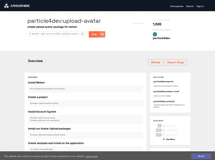 screenshot of Upload Avatar Meteor
