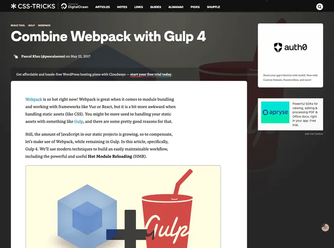 screenshot of Gulp4 Webpack
