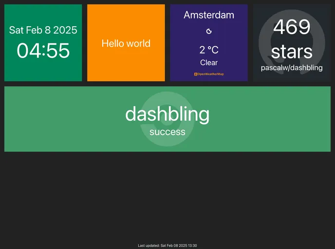 screenshot of Dashbling