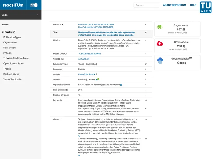 screenshot of Indoor Positioning