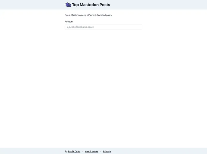screenshot of Top Mastodon Posts