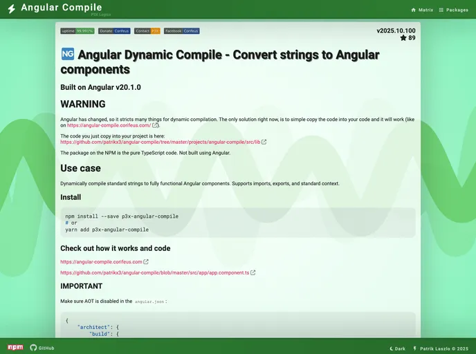 screenshot of Angular Compile