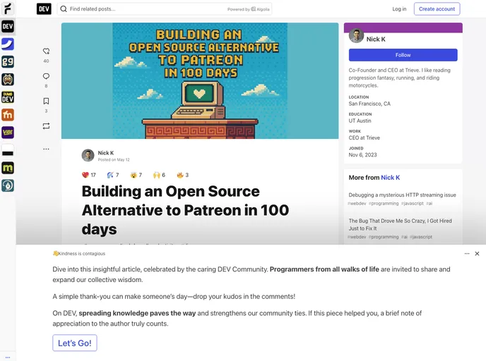 screenshot of Patron