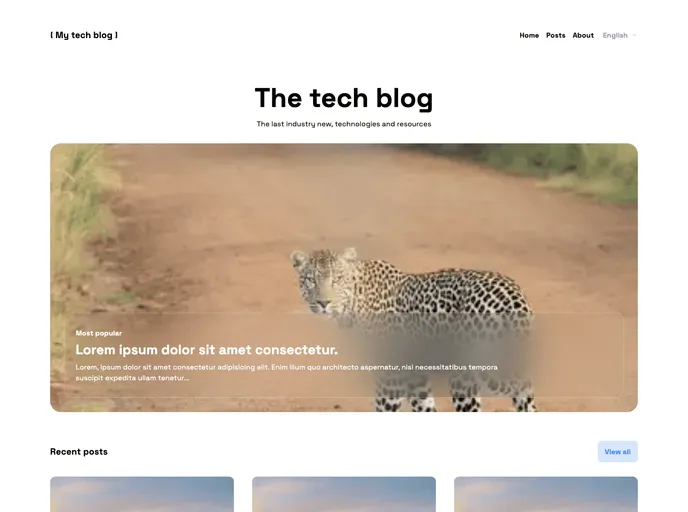 screenshot of Minimalistic Blog Template
