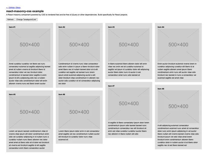 React Masonry Css