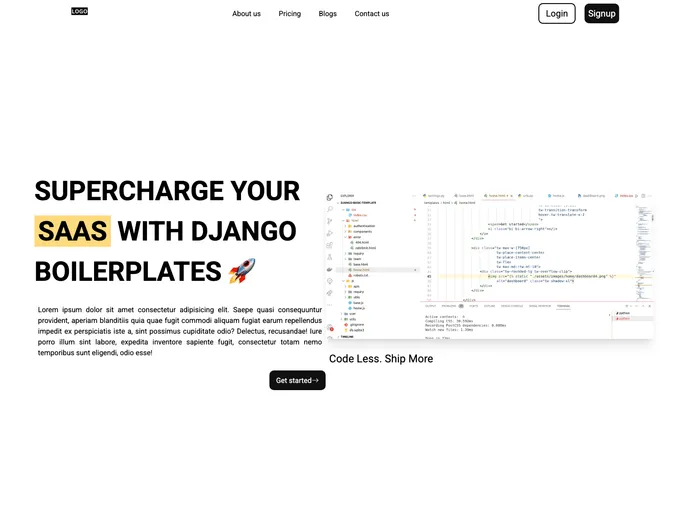 screenshot of Django SAAS Boilerplate