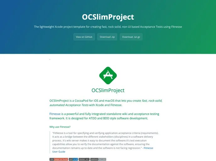 screenshot of OCSlimProject