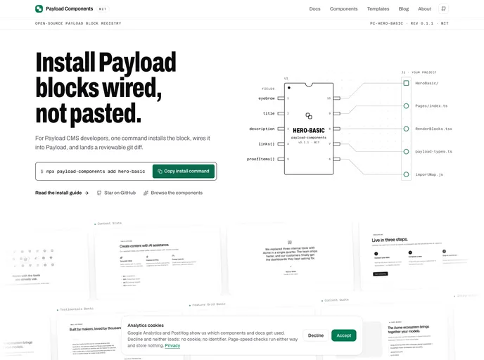 Payload Components screenshot