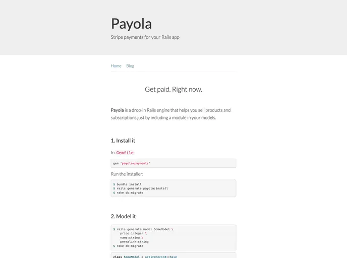 screenshot of Payola