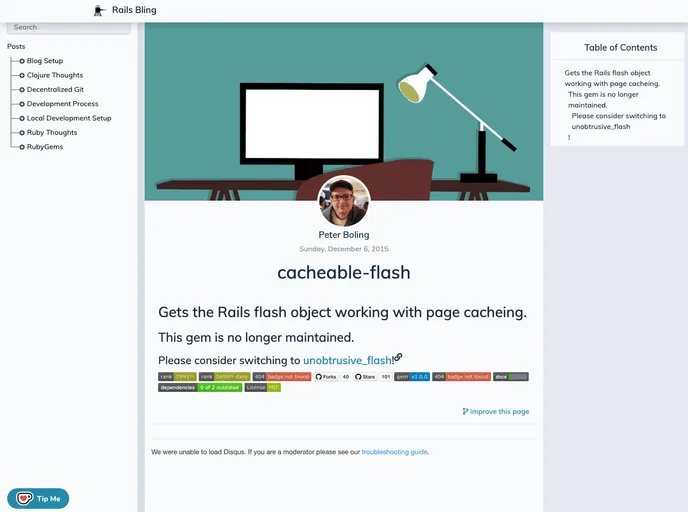 screenshot of Cacheable Flash