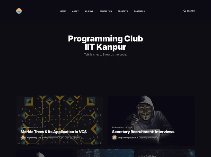 screenshot of Pclub.in