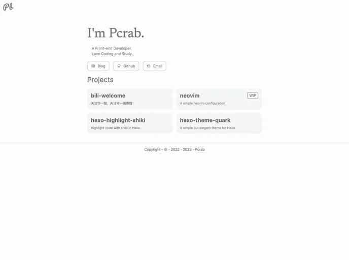 screenshot of Hexo Theme Quark