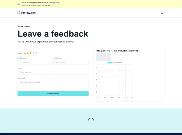 screenshot of Product Review And Management Demo App